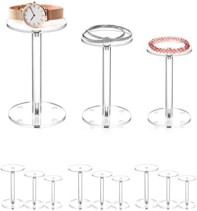 QWORK Clear Acrylic Display Riser Stands 4 Sets 12 Pcs