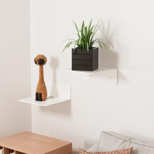 Small White Floating Shelves for Wall 2 Pack