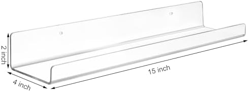 Dezzer 4 Pack Floating Acrylic Shelves for Wall