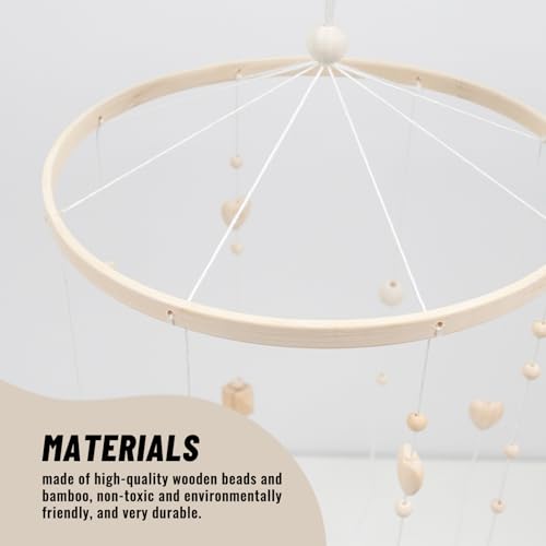 DIY Wooden Baby Crib Mobile Set with Bamboo and Cotton Threads