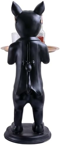 Cool Dog Sculpture with Plate for Home Decor