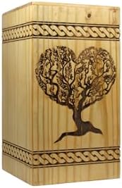 Handcrafted Wooden Urn for Ashes with Personalized Engraving