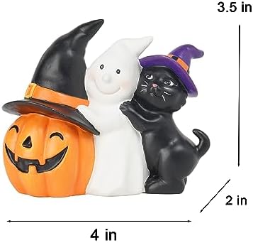 Newman House Studio Halloween Ghost and Cat Figurine Set