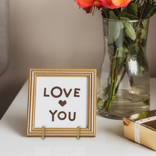 Hoteam 20 Pack Plate Stands for Display - Gold Finish