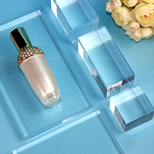 6Pcs Clear Acrylic Cube Display Risers Stands for Jewelry and Collectibles