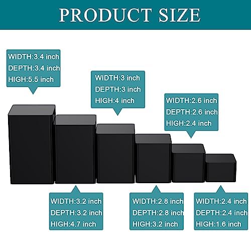 Thyle 24 Pcs Square Acrylic Risers Display Stand