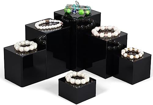 Thyle 24 Pcs Square Acrylic Risers Display Stand