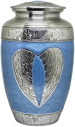 Handcrafted Memorial Urn with Secure Lid and Loving Angel Design