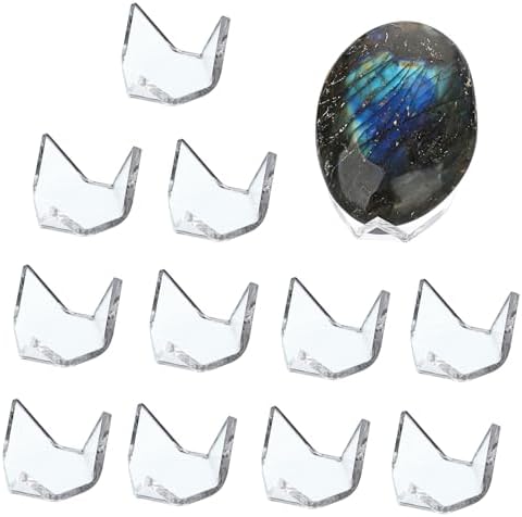 Hipiwe 12 Pack Acrylic Triangle Easel Stand for Collectibles