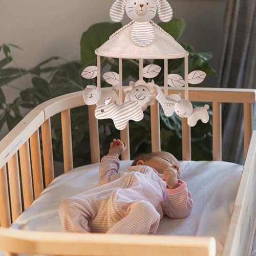 Baby Crib Mobile with Music Box and Squeaker Rattles