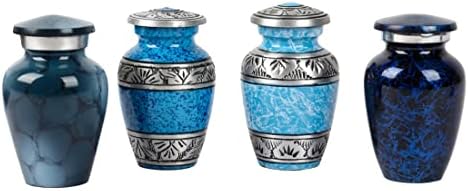 Mini Urns Set of 4 for Human Ashes Blue