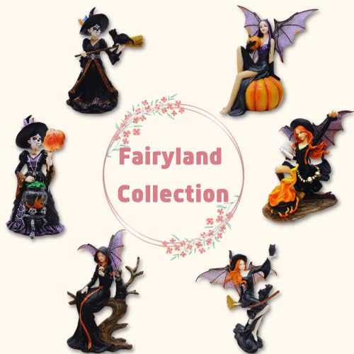 Dark Fairy Witch Riding Magic Broom Figurine