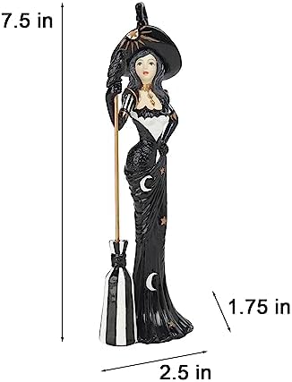 Newman House Studio Halloween Witch Figurine - Magic Broom Collectible Statue 25x175x75 in