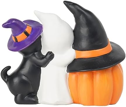 Newman House Studio Halloween Ghost and Cat Figurine Set