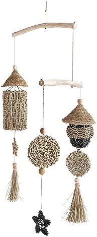 Creative Co Op 45 Inch Wood Seagrass Mobile Wall Hanging