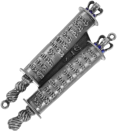 PRETYZOOM Pewter Mezuzah Scroll Decor for Front Door