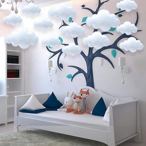 12 Pcs 3D Cloud Decorations for Ceiling