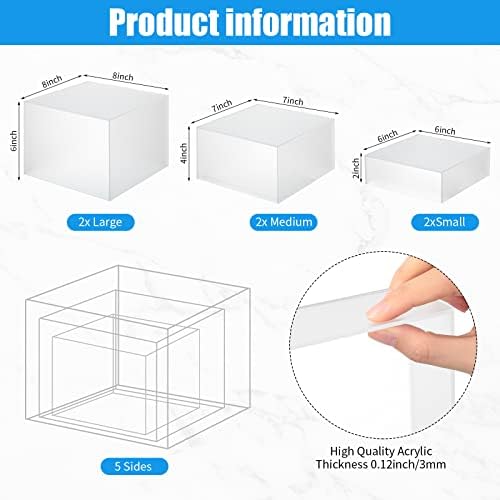 Tuanse 6 Pcs Acrylic Buffet Risers Display Stands