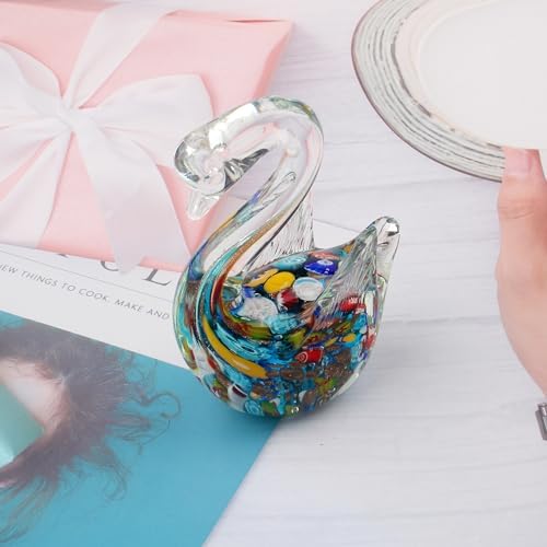 Art Glass Murano Swan Figurine Handmade Sculpture Statue