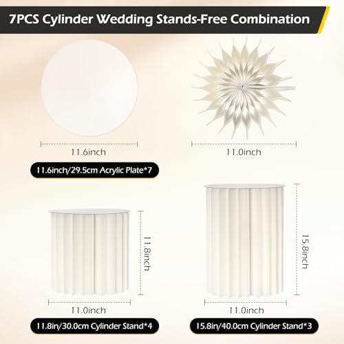 7PCS Foldable Cylinder Stands for Party Display