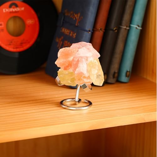 Shimeyao 4 Pcs Silver Metal Crystal Heart Stand