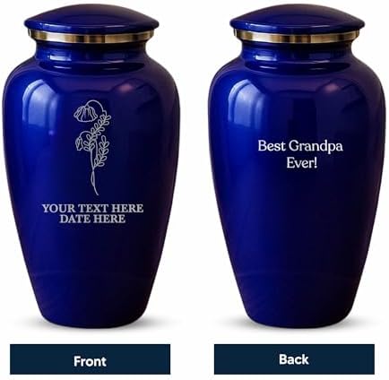 Custom Cremation Urn with Purple Floral Design