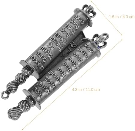 PRETYZOOM Pewter Mezuzah Scroll Decor for Front Door