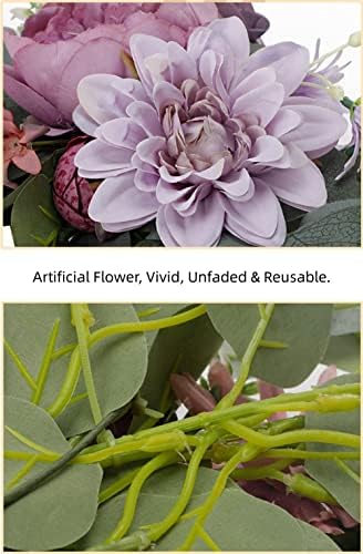 Elegant Wedding Flower Swag Set of 2 - Navy Dusty Blue White