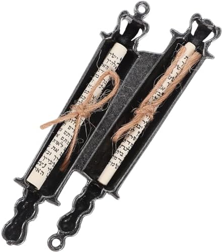 PRETYZOOM Pewter Mezuzah Scroll Decor for Front Door