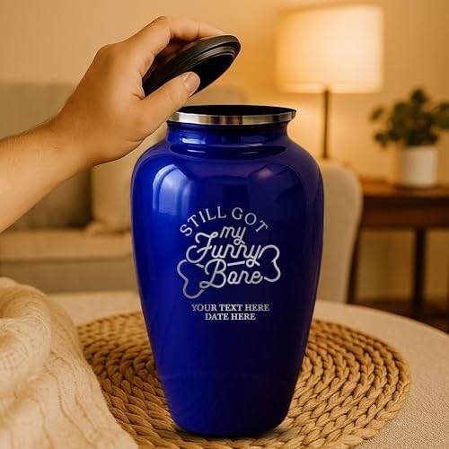 Custom Cremation Urn Purple Metal with Silver Rim