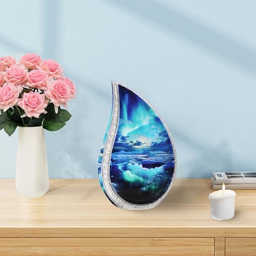 M MEILINXU Elegant Teardrop Cremation Urn