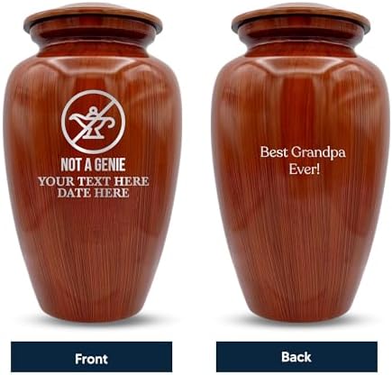 Custom Cremation Urn with Painted Wood Finish and Metal Base