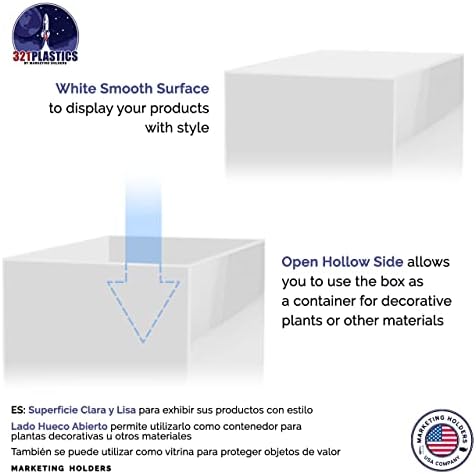 White Acrylic Display Cube Pedestal 12x12x42 Inch