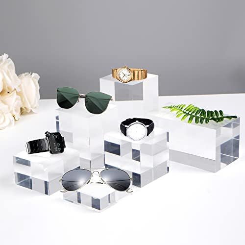 Clear Acrylic Cube Display Risers Set 31x31x1-6 Inch