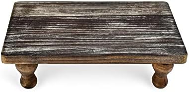 Rustic Brown Wooden Riser with Pedestal for Home Decor