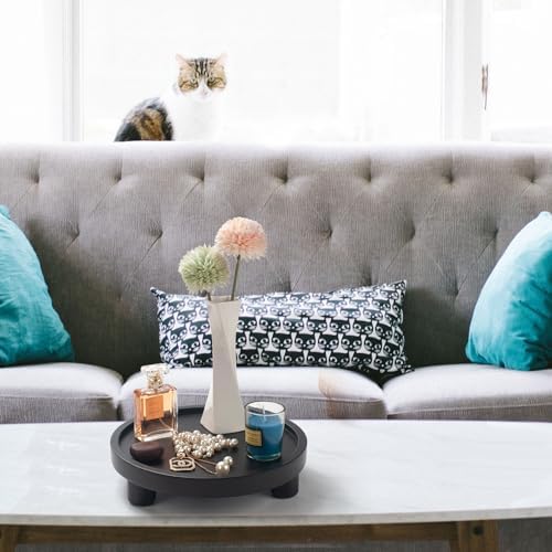 2 Pcs Wood Riser for Display Black Farmhouse Style