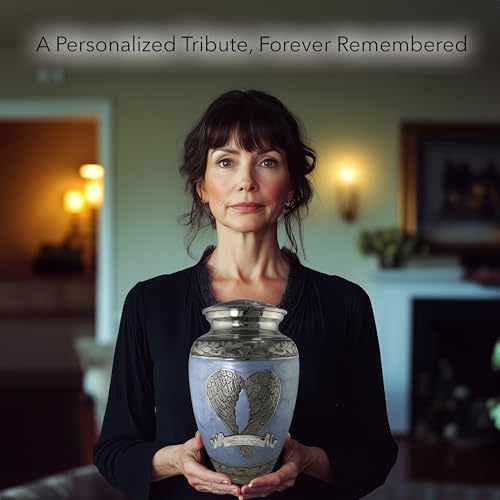 Extra Large Blue Angel Cremation Urn for Adult Male