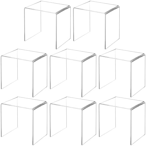 8 Pack Clear Acrylic Riser Display Stand For Cupcakes And Crafts
