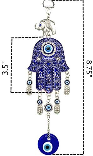 Betterdecor Blue Evil Eye Hamsa Hand Hanging Amulet