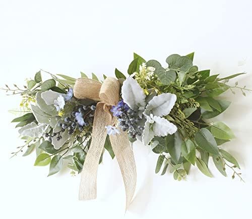 256 Inch Floral Swag with Daisy Flowers and Blue Berries