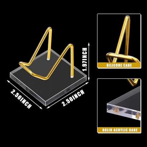 Wenqik 4 Pcs Crystal Display Stand with Metal Arms and Acrylic Base