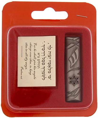 Green Hills Mezuzah Case with Star of David and Psalm 91