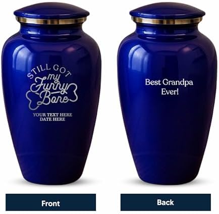 Custom Cremation Urn Purple Metal with Silver Rim