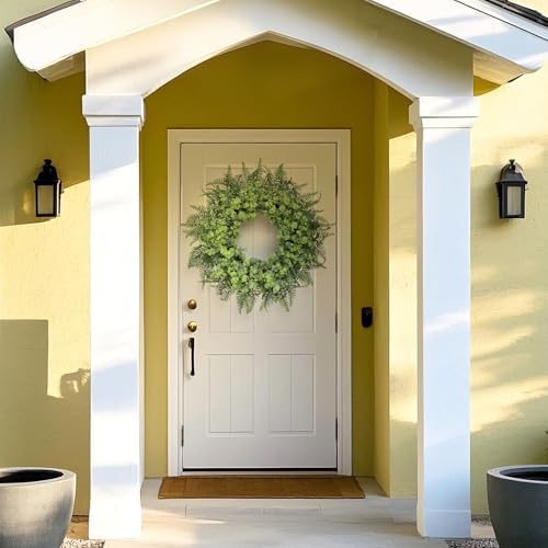 26 Inch Eucalyptus and Boston Fern Wreath for Front Door