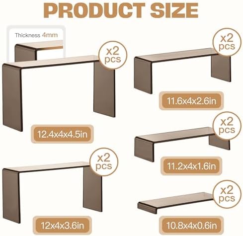 Goabroa 10 Pcs 12 Inch Acrylic Display Risers