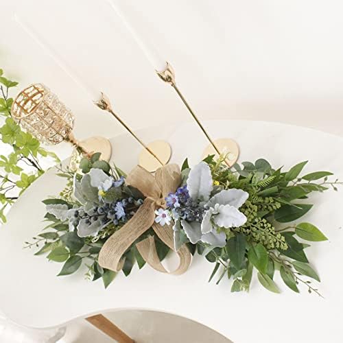 256 Inch Floral Swag with Daisy Flowers and Blue Berries