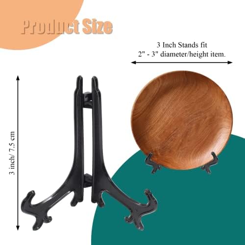 Zorfeter 30 Pcs 3 Inch Black Mini Easel Card Stands