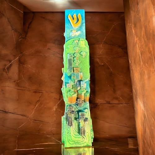 Handmade Mine Pixel Mezuzah Case for Jewish Kids Room