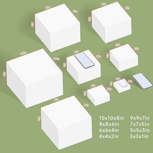 8 Acrylic Cube Display Risers with Hollow Bottoms for Buffet Tables