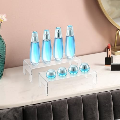 2 Pack Clear Acrylic Display Stand Risers for Jewelry and Desserts